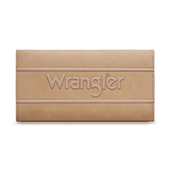 Wrangler Long Wallet with Detachable Zipper Pocket Tan - Picture 1 of 4